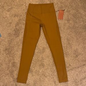 Girlfriend Collective Mustard brown High-Waist Leggings